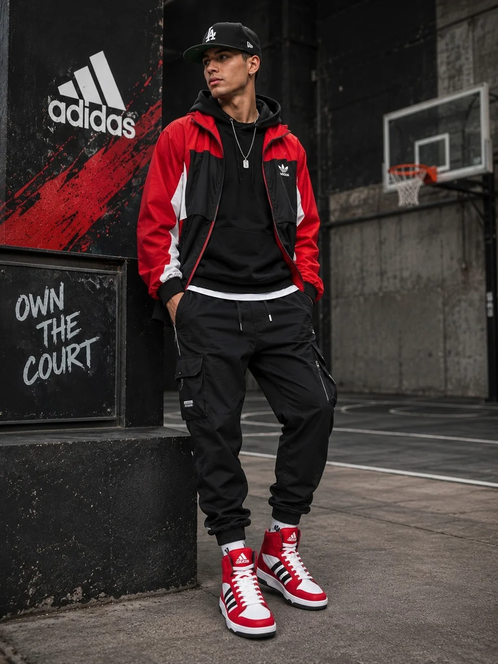 Adidas-BREAK START Mid 'Team Power Red Cloud White'-UNISEX SIZE 8 Men/9 Women